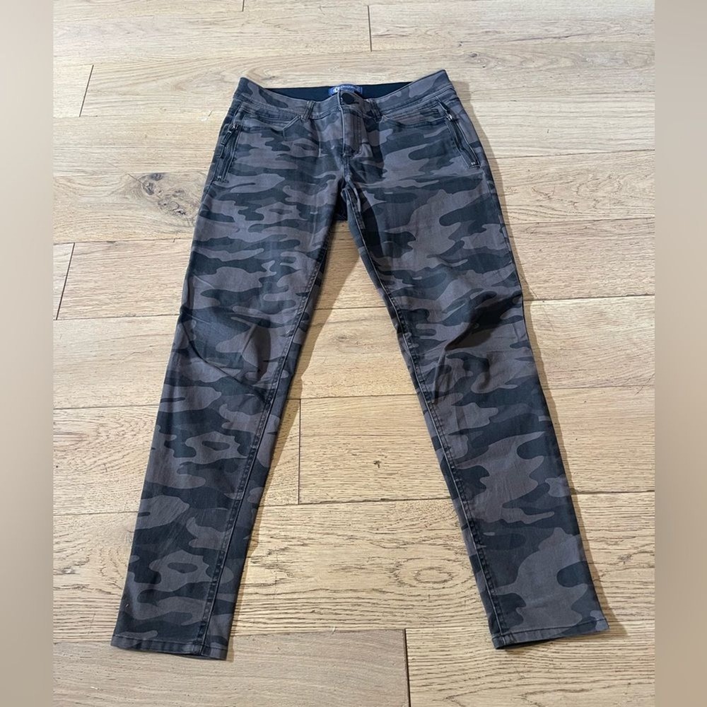 Democracy Absolution Camo Pants 8 Charcoal Grey Black Slim Skinny Tapered (930)